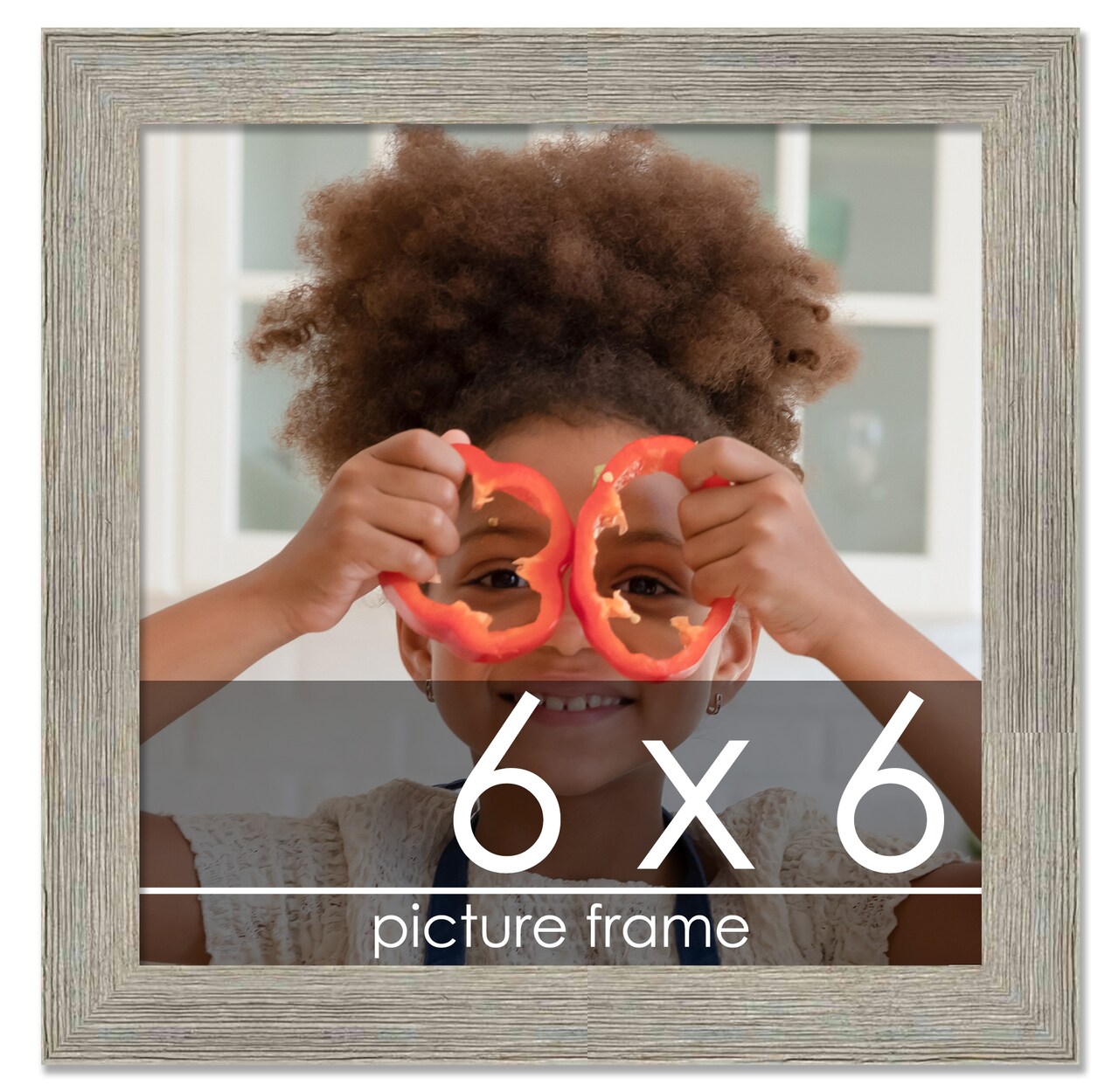 6x6 Wide Barnwood Picture Frame with UV-Resistant Acrylic & Acid Free Backing, Available in 6 Paint Finishes - Grey, Brown, White, and Black
